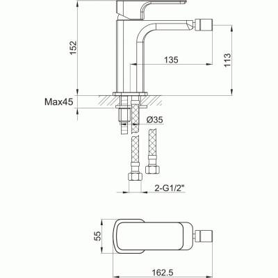 Flite  Bidet Mixer - Chrome